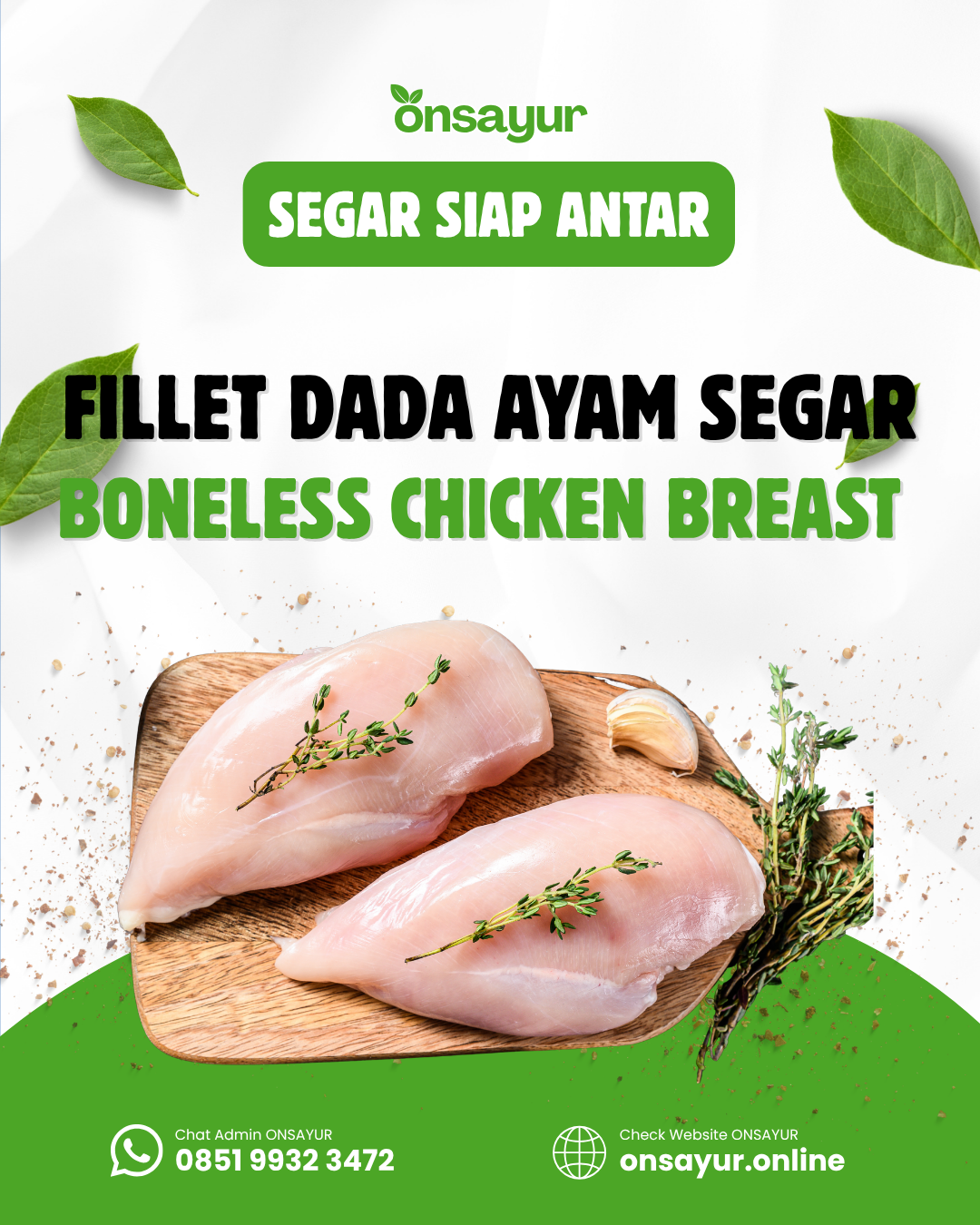 Fillet Dada Ayam Segar / Boneless Chicken Breast 