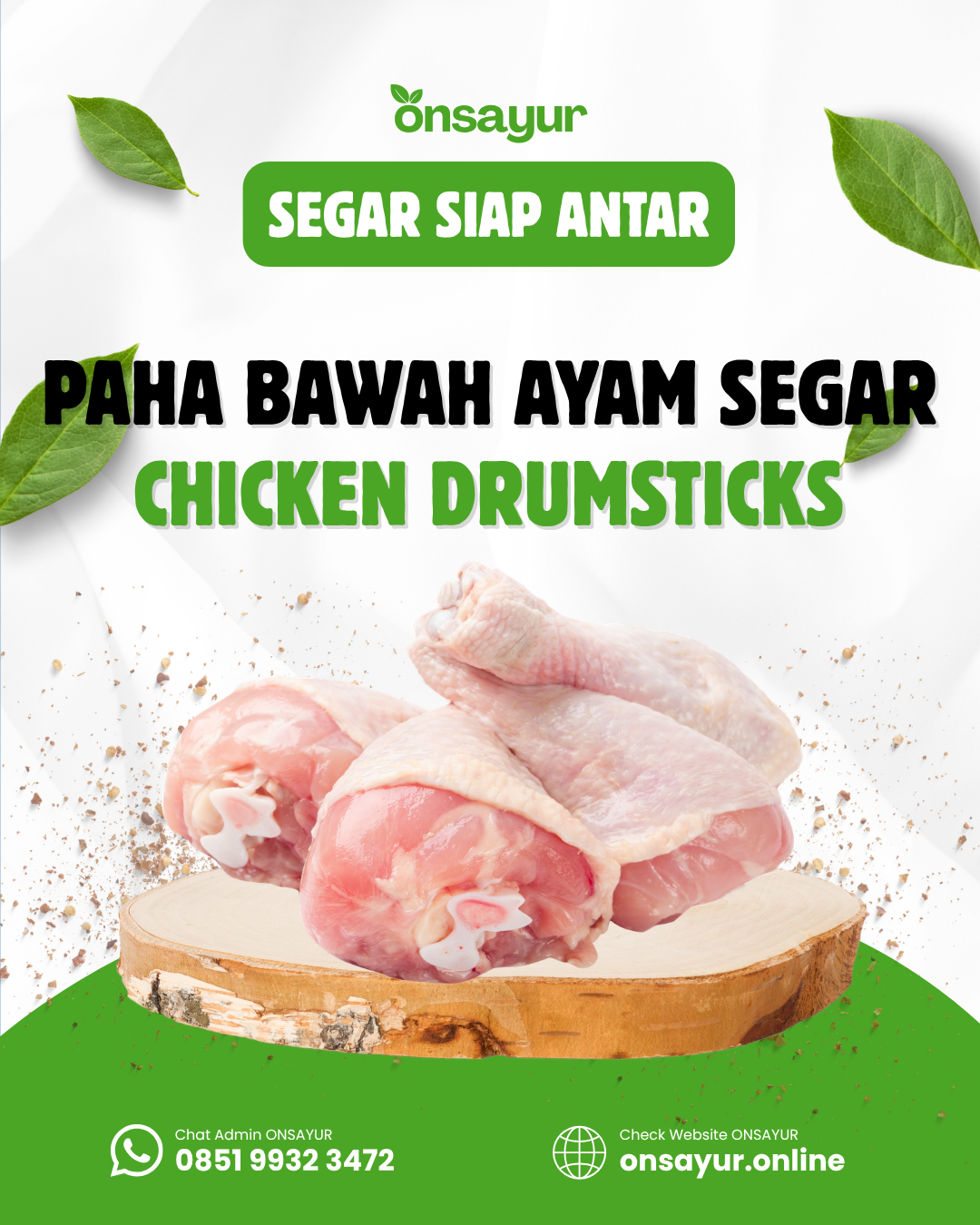 Paha Bawah Ayam Segar / Chicken Drumsticks 